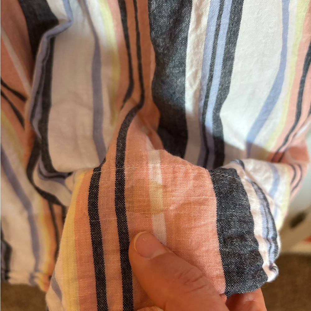 FREE PEOPLE Striped Maxi Dress with Button Detail. 100% Cotton. Size Medium - Picture 6 of 7